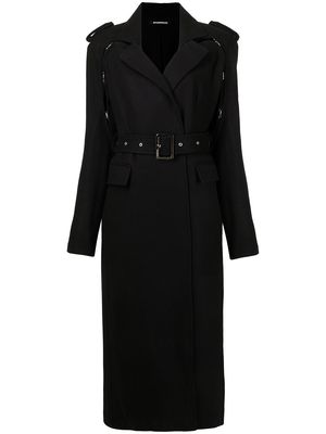 Boyarovskaya belted long trench coat - Black