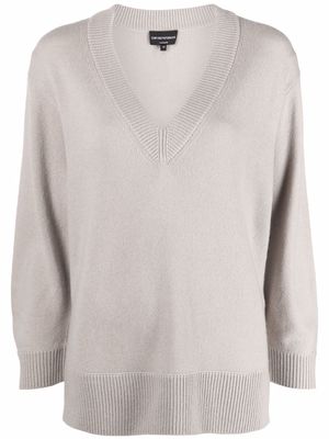 Emporio Armani V-neck cashmere jumper - Neutrals