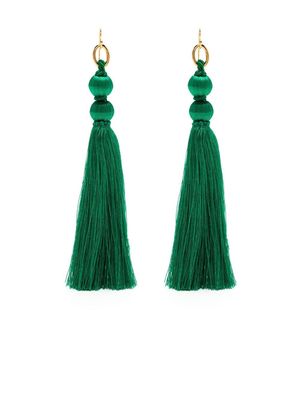 Jil Sander tassel-detail thread earrings - Green