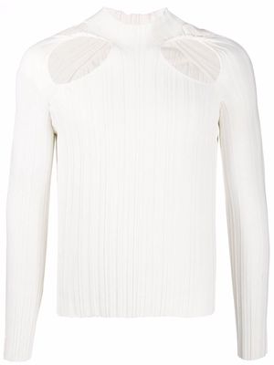 Dion Lee cut out-detail ribbed top - White