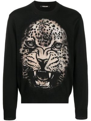 Roberto Cavalli leopard-print sweatshirt - Black