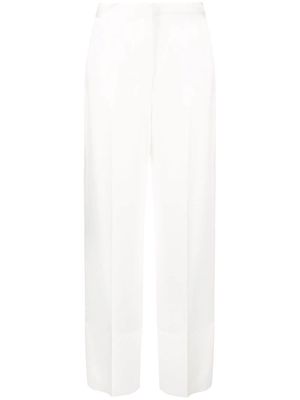 There Was One wide-leg turn-up detail tailored trousers - White