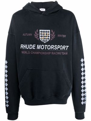 Rhude Motor Crest cotton hoodie - Black