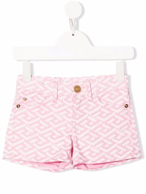 Versace Kids all-over print shorts - Pink