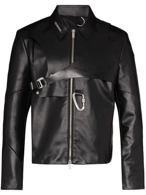 HELIOT EMIL Harness zip-up leather jacket - Black