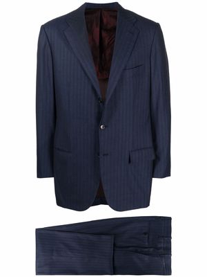 Kiton single-breasted trouser suit - Blue