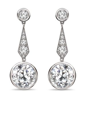 Pragnell Vintage 1911-1940 18kt white gold Art Deco diamond drop earrings - Silver