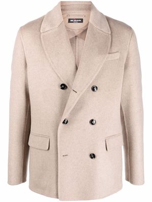 Kiton notched-lapel double-breasted jacket - Neutrals