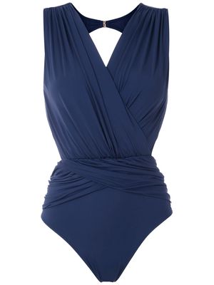 Brigitte Lumma draped swimsuit - Blue