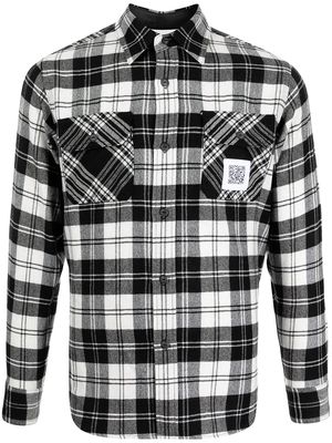 Fumito Ganryu pleated flannel shirt - Black