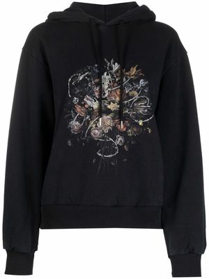 Han Kjøbenhavn graphic-print organic cotton hoodie - Black