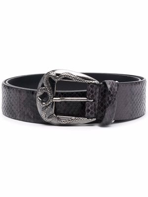 Just Cavalli snakeskin-effect leather belt - Black