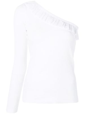RED Valentino one-shoulder ribbed top - White