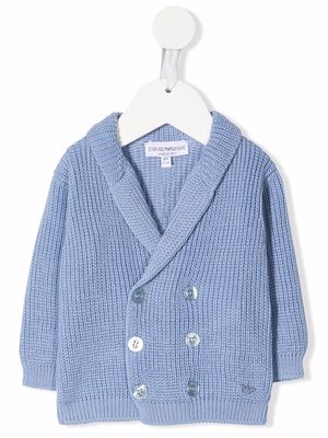 Emporio Armani Kids TEEN double-breasted cardigan - Blue