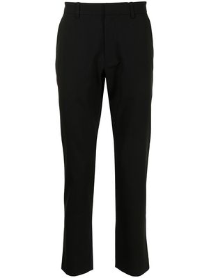 Ports V contrast-trimmed straight trousers - Black