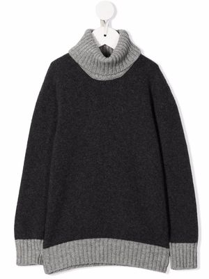 Siola two-tone knitted jumper - Grey