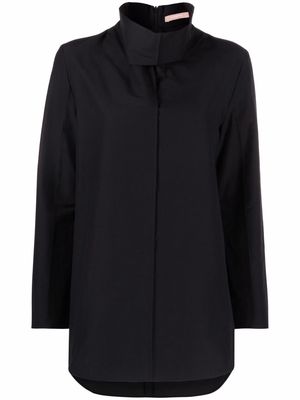 12 STOREEZ mock-neck long-sleeved blouse - Black
