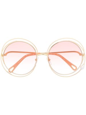 Chloé Eyewear Carlina Pearl round-frame sunglasses - Gold