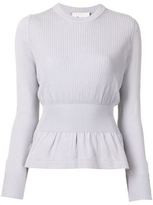 3.1 Phillip Lim peplum-hem ribbed-knit jumper - Grey