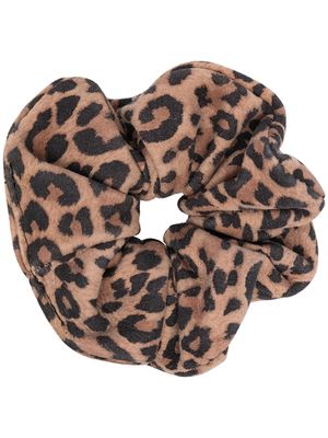 Manokhi leopard-print leather scrunchie - Brown