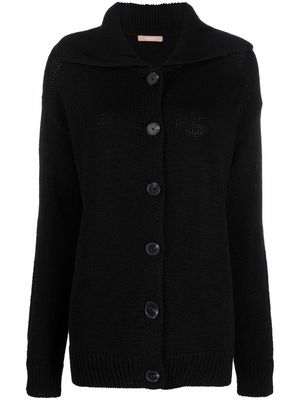 12 STOREEZ spread-collar knitted cardigan - Black