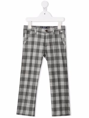 Il Gufo check-print slim-cut trousers - Grey