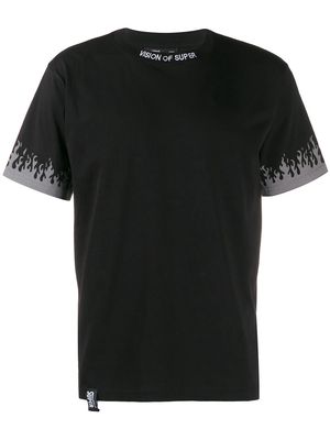 Vision Of Super flame sleeve T-shirt - Black