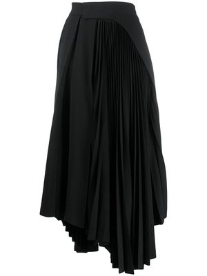 AMBUSH asymmetric pleated skirt - Black