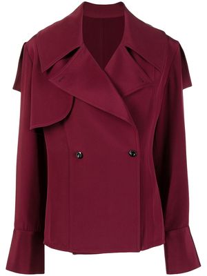 Peter Do double-breasted silk jacket - Red
