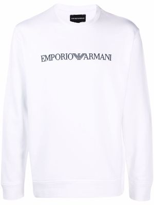 Emporio Armani logo-print crew-neck sweatshirt - White