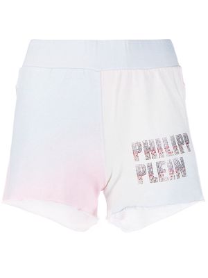 Philipp Plein crystal logo shorts - Neutrals