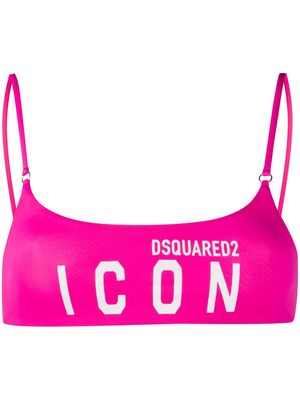 Dsquared2 logo-print bikini top - Pink