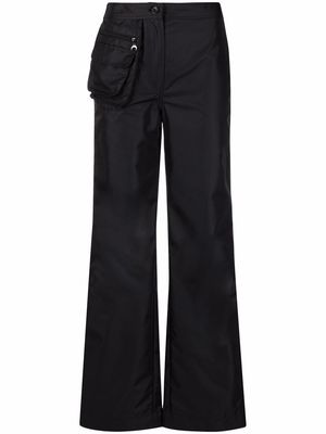 Marine Serre pouch pocket flared trousers - Black