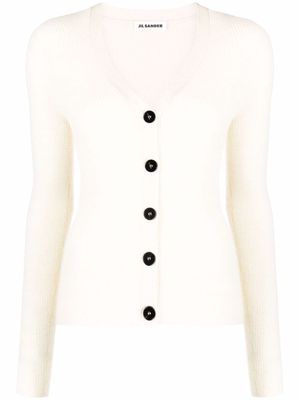 Jil Sander button-up knitted cardigan - White