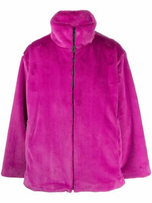 A BETTER MISTAKE faux-fur zip-up jacket - Pink