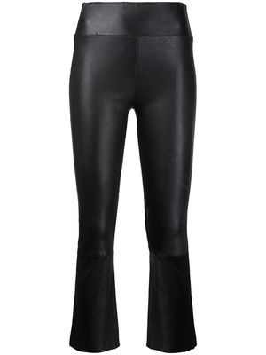 Sprwmn flared leather trousers - Black