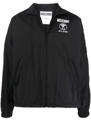 Moschino logo-stripe bomber jacket - Black