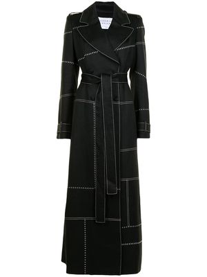 Gabriela Hearst stitch-detail linen coat - Black
