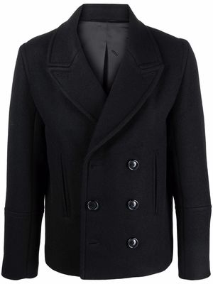AMI Paris short double-breasted coat - Black