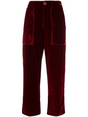 Jejia high-rise cropped trousers - Red