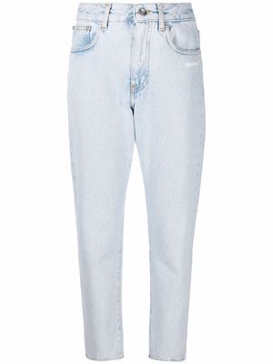 Off-White Diag-print cropped jeans - Blue