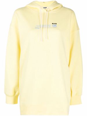 MSGM logo-print organic cotton hoodie - Yellow