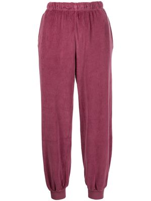 Suzie Kondi velvet elasticated track-pants - Purple