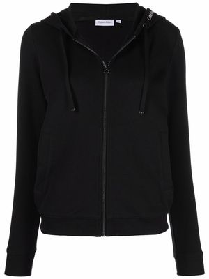 Calvin Klein zip-up fleece hoodie - Black