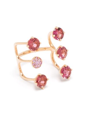 Stefere 18kt rose gold sapphire cage ring - Pink