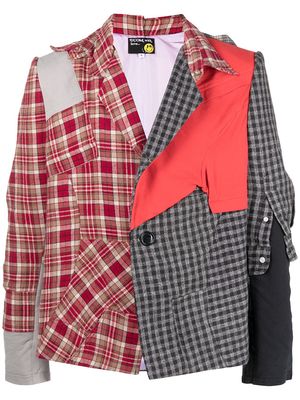 DUOltd asymmetric patchwork blazer - Red