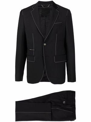 Philipp Plein contrast-stitch single-breasted suit - Black