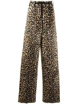 TOM FORD leopard print wide-leg trousers - Neutrals