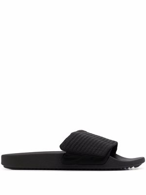 Rick Owens DRKSHDW canvas touch-strap piped slides - Black