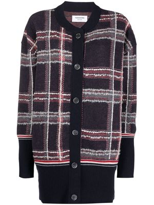 Thom Browne check-pattern cardi-coat - Red